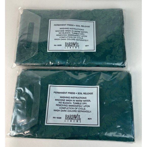 8-Vintage Sears Green Floral Dinner Napkins Soil Release Perm Press - Picture 3 of 5